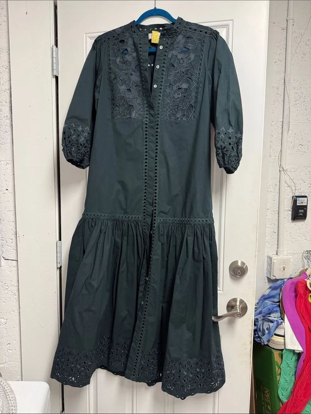 CHRISTY LYNN Embroidered Maxi Dress - Deep Teal - LIKE NEW - Size Medium